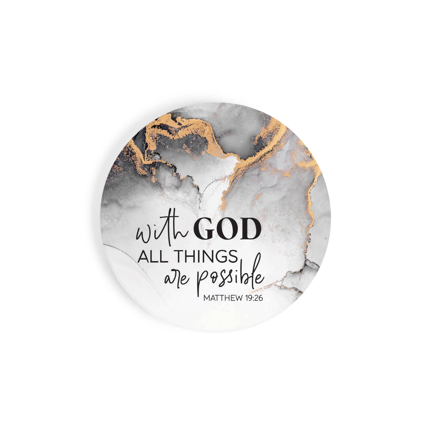 With God All Things Are Possible Car Coaster (Single Pack)