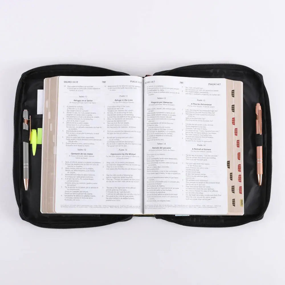 Canvas Bible Cover - Cross Patch - L