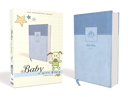 NIV Baby Gift Bible- Blue- Leathersoft