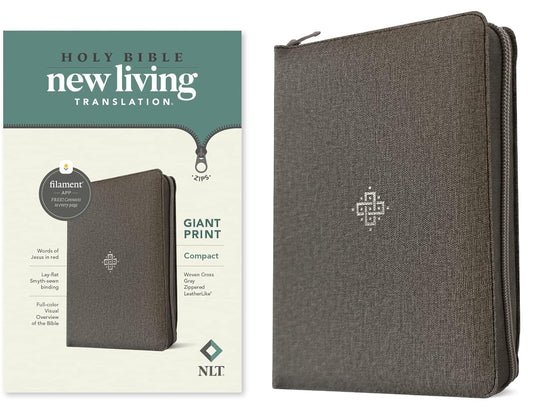 NLT Compact Giant Print Zipper Bible, Filament Enabled