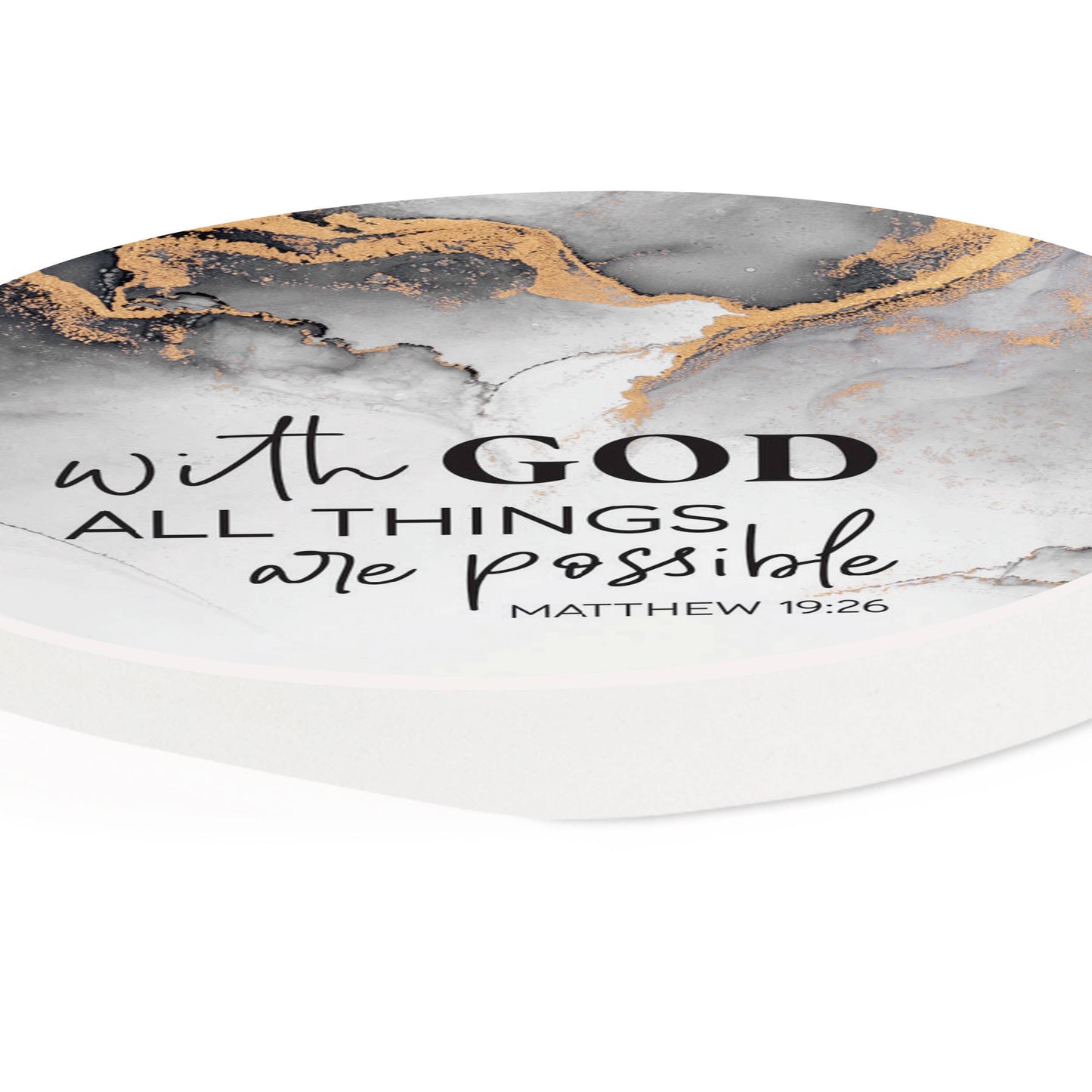 With God All Things Are Possible Car Coaster (Single Pack)