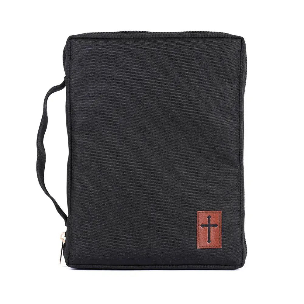 Canvas Bible Cover - Cross Patch - L