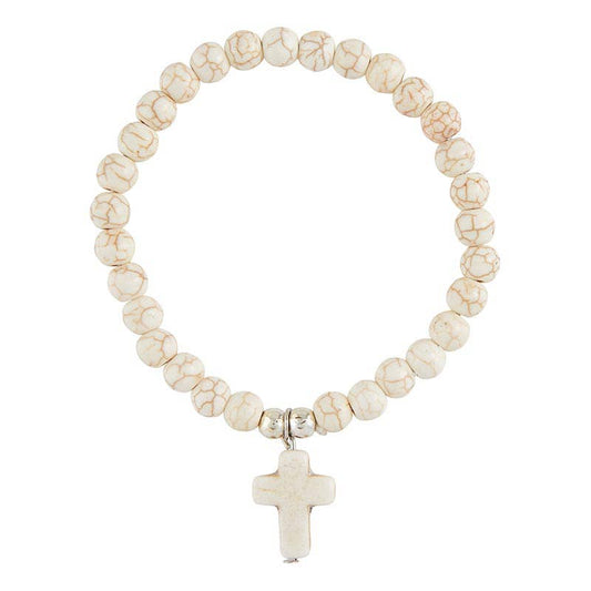 Cross Bracelet - White